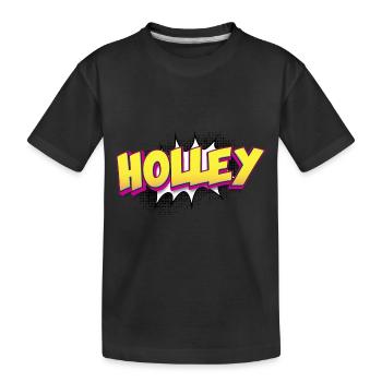Holley Custom Name Comic Book Style Pop Art, - Kids' Premium Organic T-Shirt - black - Front