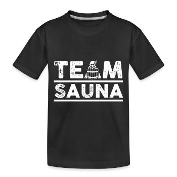 Wellness Saunagänger Saunieren Saunierer Sauna - Kinder Premium Bio T-Shirt - Schwarz - Vorne