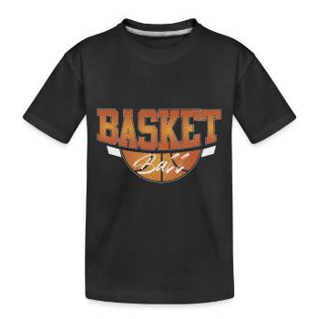 Basketball Basketballer - Kinder Premium Bio T-Shirt - Schwarz - Vorne