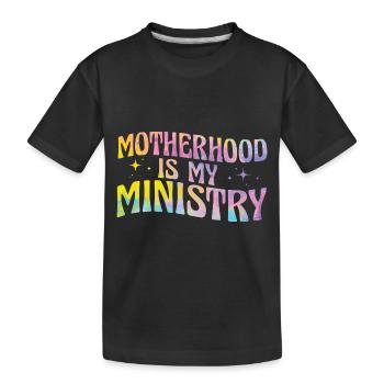 Mom Life Mama Mutterschaft Ist Mein Ministerium - Kinder Premium Bio T-Shirt - Schwarz - Vorne