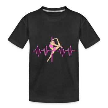 Pole Dance - Kinder Premium Bio T-Shirt - Schwarz - Vorne