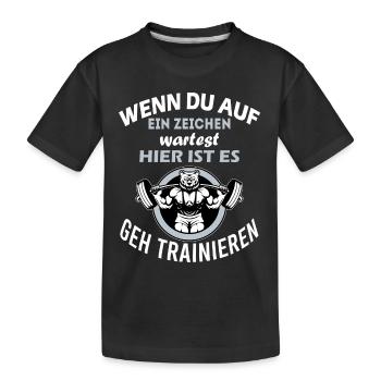 lustiger Motivationsspruch Gym T-shirt Sportler - Kinder Premium Bio T-Shirt - Schwarz - Vorne