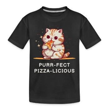 Pizza Cat! - Kids' Premium Organic T-Shirt - black - Front