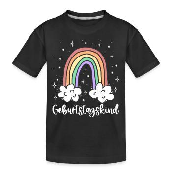 Geburtstagskind Regenbogen Geburtstag Party - Kinder Premium Bio T-Shirt - Schwarz - Vorne