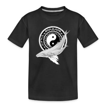 Yin Yang Humpback Whales - Kids' Premium Organic T-Shirt - black - Front