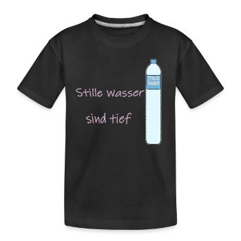 Les eaux calmes sont profondes, jeu de mots drôle - T-shirt bio Premium Enfant - noir - Devant