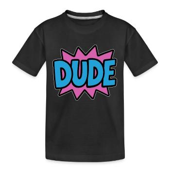 Dude Lettering Retro Bro Brother - Kids' Premium Organic T-Shirt - black - Front