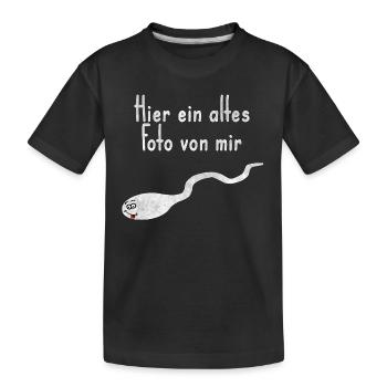 Old photo of me funny saying - Kids' Premium Organic T-Shirt - black - Front