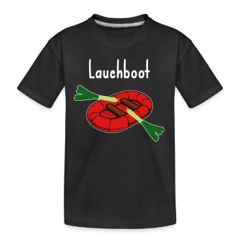 Lauchboot Lustiges Bild Witz dünn - Kinder Premium Bio T-Shirt - Schwarz - Vorne
