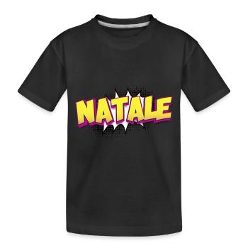 Natale Custom Name Comic Book Style Pop Art, - Kids' Premium Organic T-Shirt - black - Front