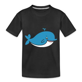 whale - Kids' Premium Organic T-Shirt - black - Front