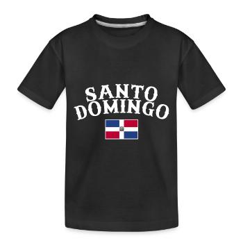 Drapeau dominicain de Santo Domingo Dom Rep - T-shirt bio Premium Enfant - noir - Devant