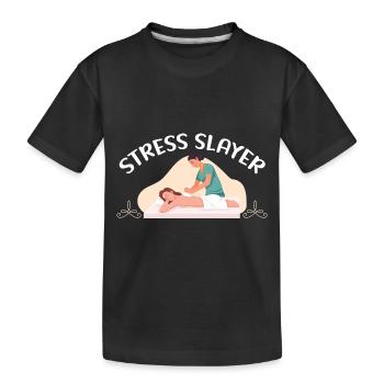 Stresstöter Massage-Therapeut Massage-Therapie - Kinder Premium Bio T-Shirt - Schwarz - Vorne