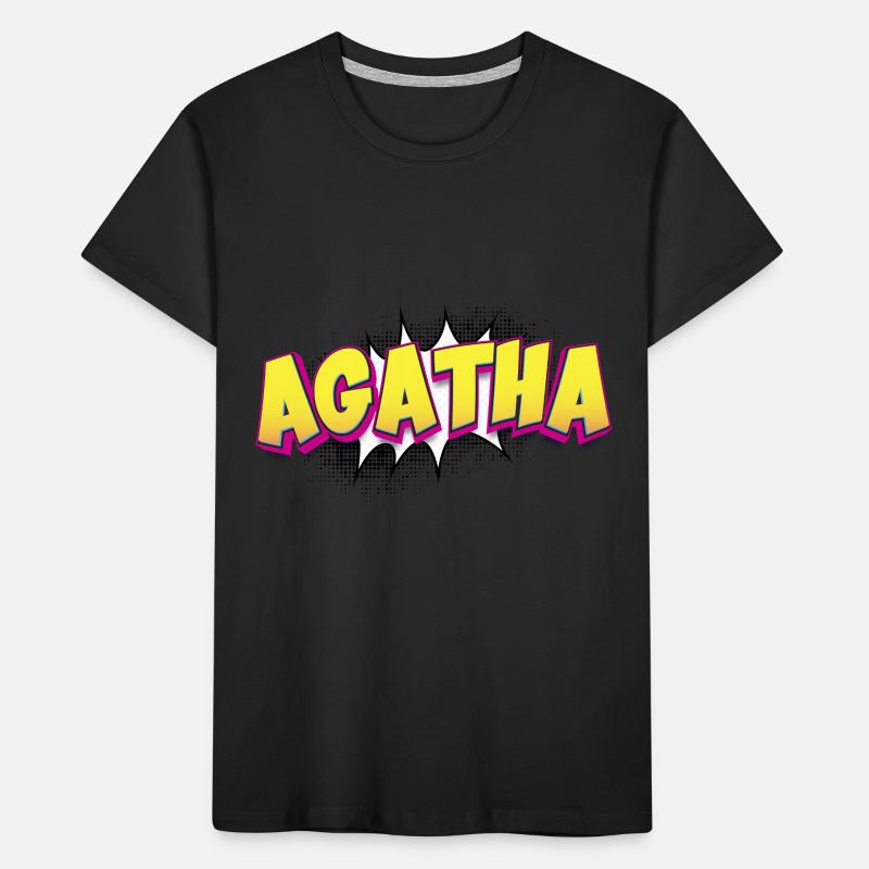 Agatha Custom Name Comic Book Style Pop Art, Kids' Premium Organic T-Shirt