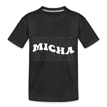 Lustig Micha Groovy 4 Männer Frauen Cool Micha Batikfarbe - Kinder Premium Bio T-Shirt - Schwarz - Vorne