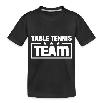 Tisch Tennis Team Bunt - Kinder Premium Bio T-Shirt - Schwarz - Vorne