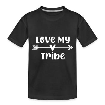 Drôle d’amour ma tribu - T-shirt bio Premium Enfant - noir - Devant