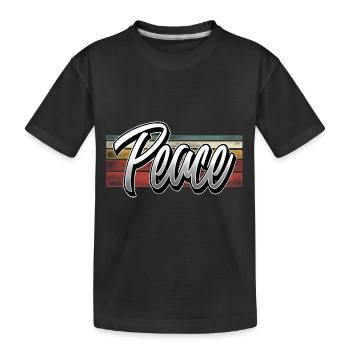 Peace - Kids' Premium Organic T-Shirt - black - Front