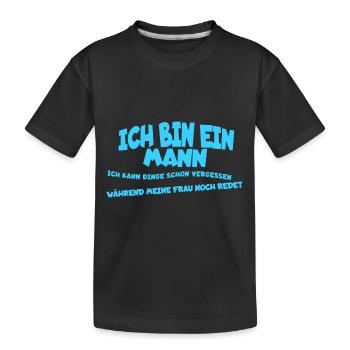 I'm a man, forget things humor - Kids' Premium Organic T-Shirt - black - Front