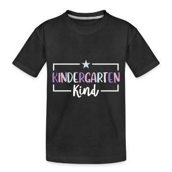 Kindergartenkind Regenbogen Ich bin jetzt im - Kinder Premium Bio T-Shirt - Schwarz - Vorne