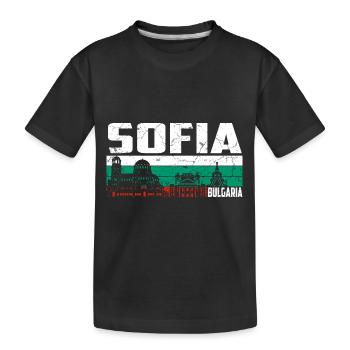 Sofia Bulgarien - Kinder Premium Bio T-Shirt - Schwarz - Vorne