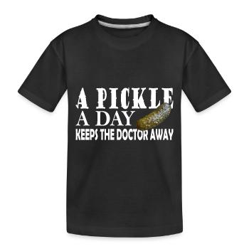 A Pickle a day keeps the Doctor away - Kinder Premium Bio T-Shirt - Schwarz - Vorne