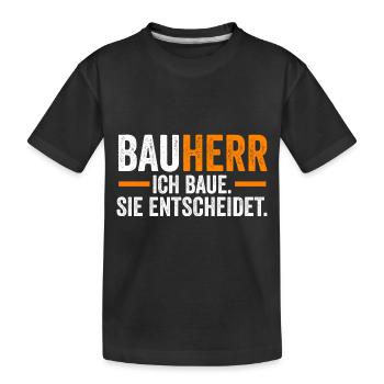 Bauherr - Kinder Premium Bio T-Shirt - Schwarz - Vorne