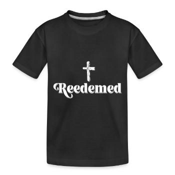 Religious Christian Redeemed Jesus Holy Cross - Kids' Premium Organic T-Shirt - black - Front