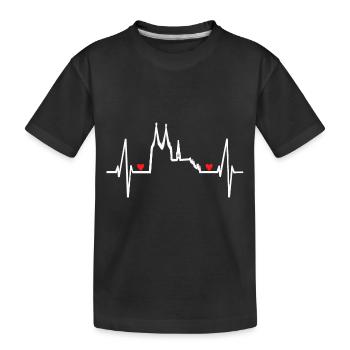 Cologne Heartbeat Rouge Blanc Cologne Cathédrale Kölsch Cologne - T-shirt bio Premium Enfant - noir - Devant