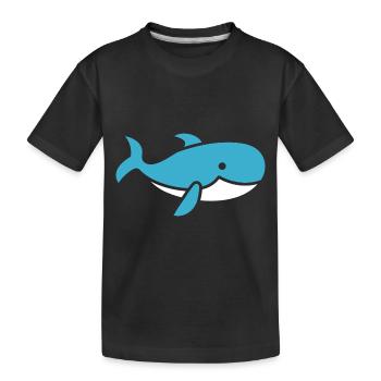 whale - Kids' Premium Organic T-Shirt - black - Front