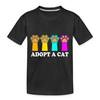 Katzenrettung Tierrechte Tierrettung Tierheim - Kinder Premium Bio T-Shirt - Schwarz - Vorne