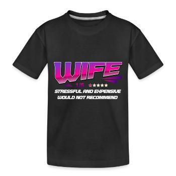 Wife Rating One Out Of Five Stars Funny Husband - Kids' Premium Organic T-Shirt - black - Front