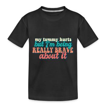 Survivant de maux de ventre Mon ventre fait mal Nourriture drôle - T-shirt bio Premium Enfant - noir - Devant