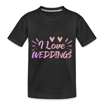 Ich liebe Hochzeit - Kinder Premium Bio T-Shirt - Schwarz - Vorne