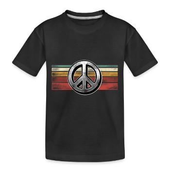 Peace - Kids' Premium Organic T-Shirt - black - Front