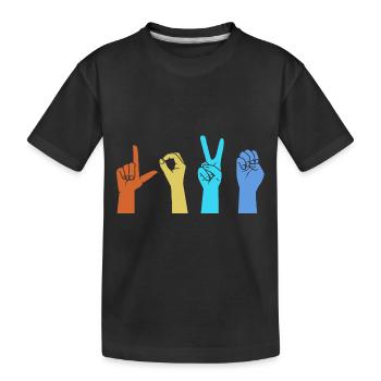 Langue des signes ASL sourd - T-shirt bio Premium Enfant - noir - Devant