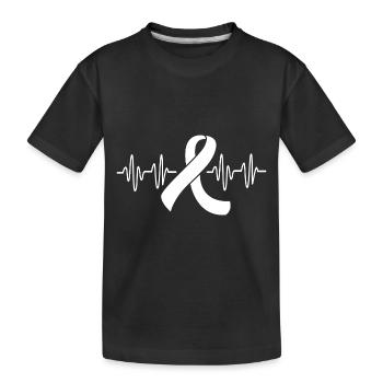 Lung Cancer Survivor Lung Heartbeat - Kids' Premium Organic T-Shirt - black - Front