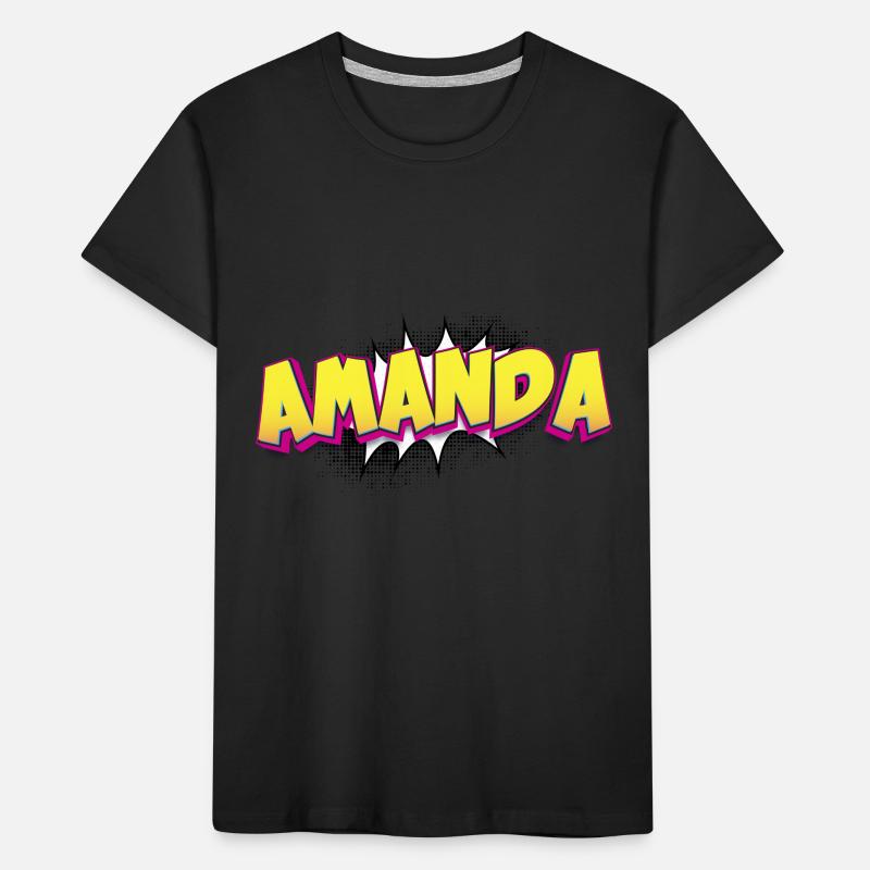 Amanda Custom Name Comic Book Style Pop Art, Kids' Premium Organic T-Shirt