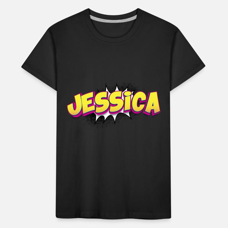 Jessica Custom Name Comic Book Style Pop Art, Kids' Premium Organic T-Shirt