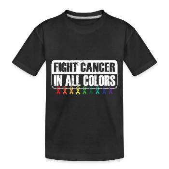Fight Cancer In All Colors Cancer Survivor - Kids' Premium Organic T-Shirt - black - Front