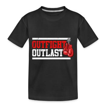 Outfight Outlast Boxing - Kinder Premium Bio T-Shirt - Schwarz - Vorne
