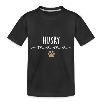 Husky Mama Husky Maman Amoureux des chiens Husky sibérien - T-shirt bio Premium Enfant - noir - Devant
