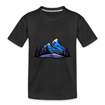 Landschaft Berge - Kinder Premium Bio T-Shirt - Schwarz - Vorne