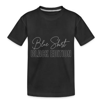 Ironisches "Blue Shirt - Black Edition" Design - Kinder Premium Bio T-Shirt - Schwarz - Vorne