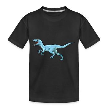 Dinosaurier Velociraptor Raptor Dino - Kinder Premium Bio T-Shirt - Schwarz - Vorne