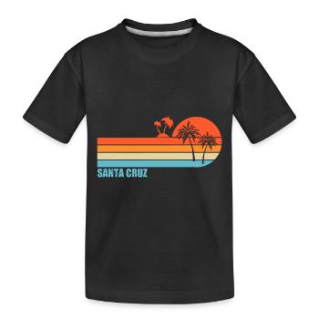 Kalifornien Surfen Santa Cruz - Kinder Premium Bio T-Shirt - Schwarz - Vorne