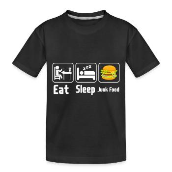 Eat Sleep Junk Food - Kids' Premium Organic T-Shirt - black - Front