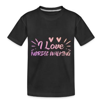 J’adore la marche nordique - T-shirt bio Premium Enfant - noir - Devant