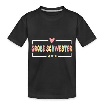 Big Sister 2026 Heart Sweet Sibling - Kids' Premium Organic T-Shirt - black - Front