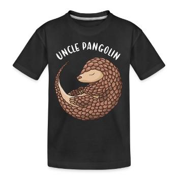 Uncle Pangolin - Kids' Premium Organic T-Shirt - black - Front